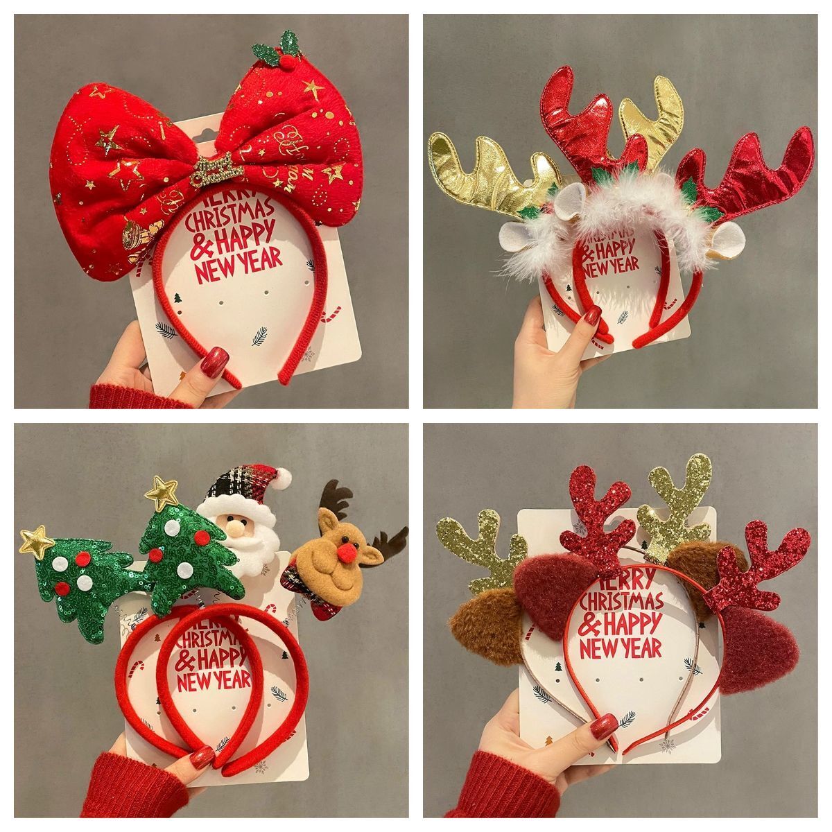 Reindeer Antlers Headband - 1-10 unidades de diademas navideñas con