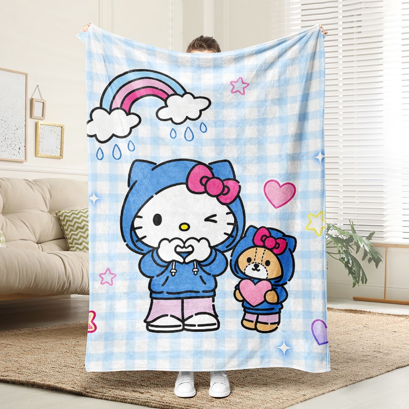 Christmas Throw Blanket - Manta Sanrio Hello Kitty Bear, Manta