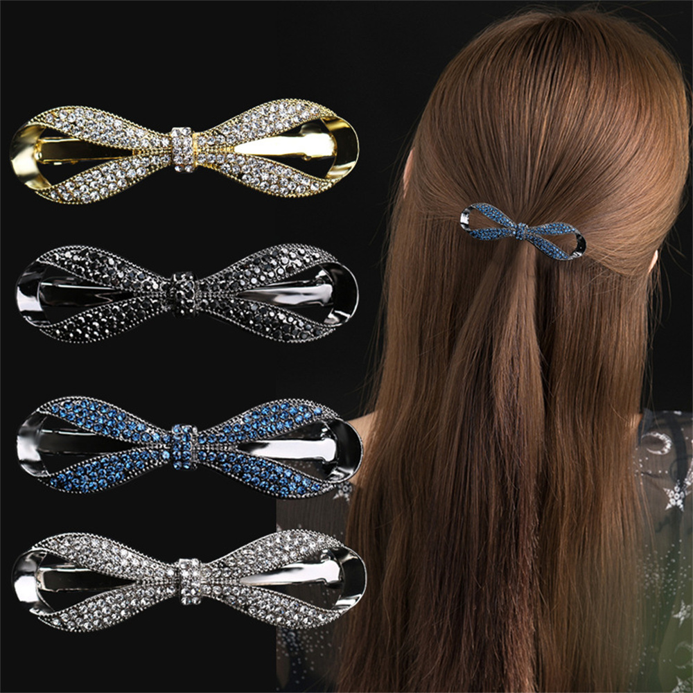 Ribbon Bow Gift - Exquisita horquilla de lazo de cristal