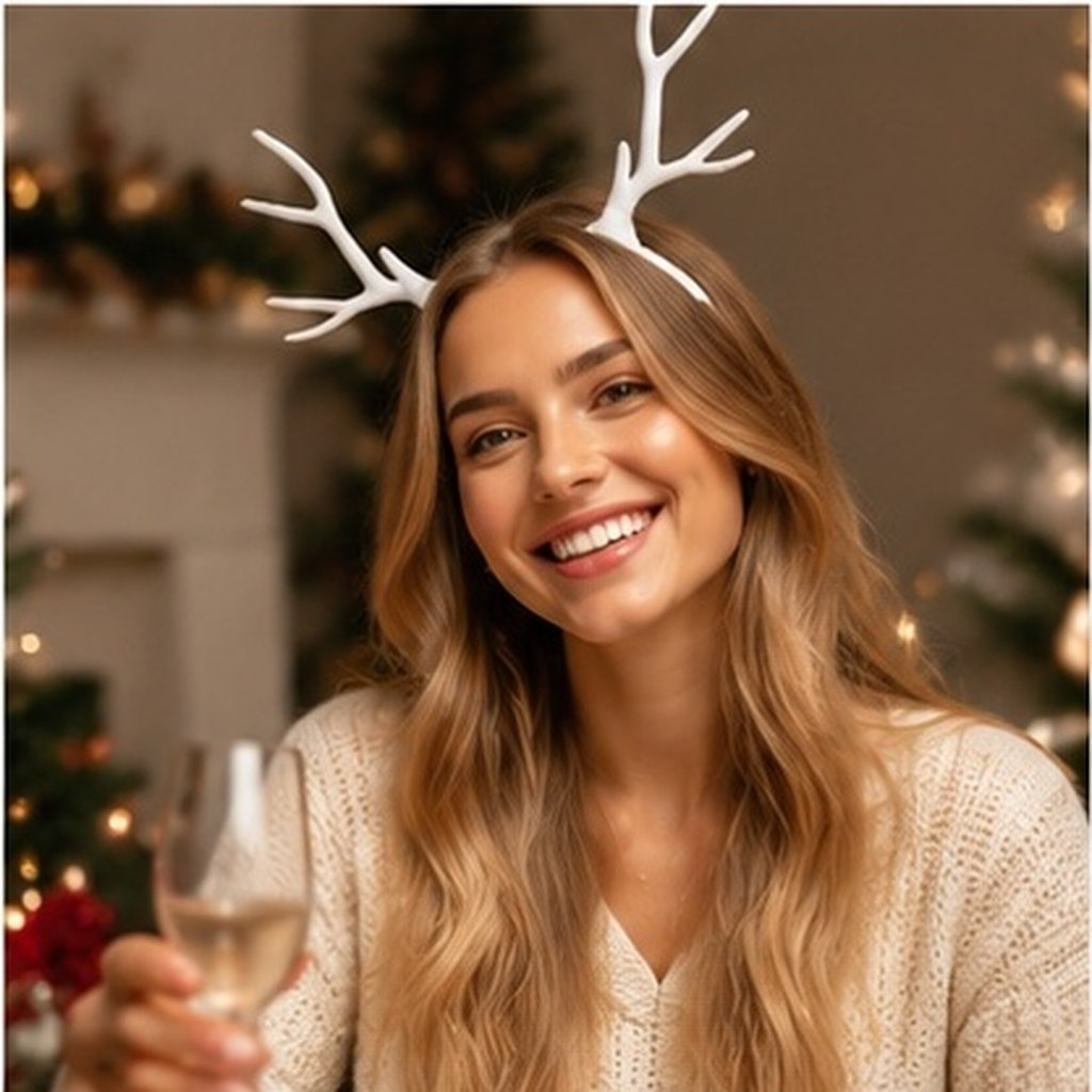 Reindeer Antlers Headband - 1 unidad de diadema con astas
