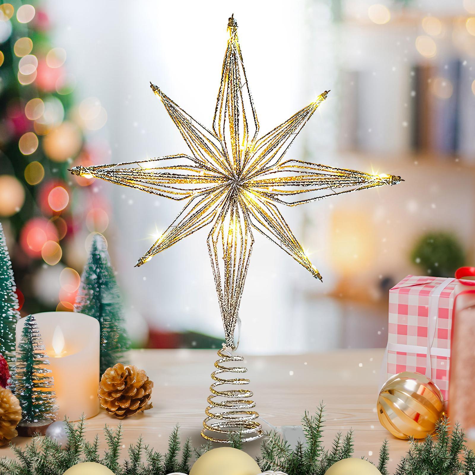 Star Tree Topper - Adorno para árbol de Navidad, adorno