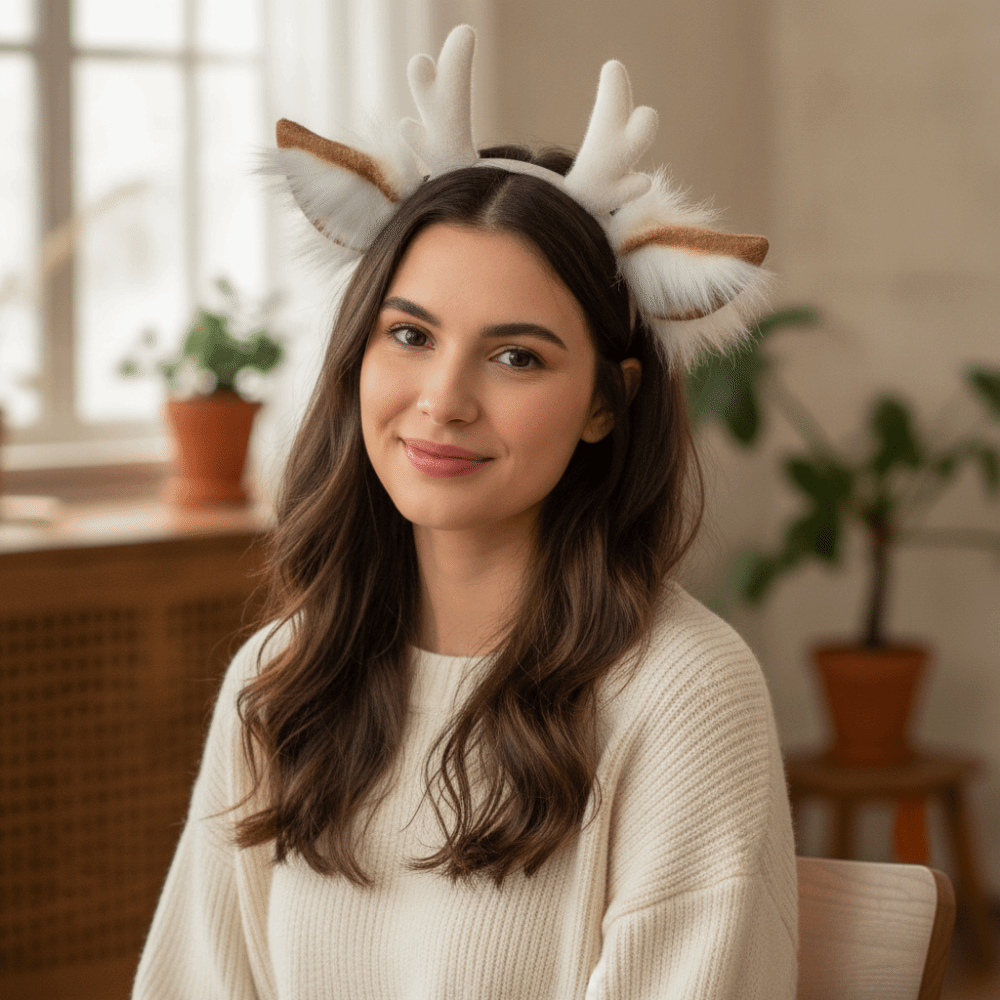 Diadema de Astas de Reno Hecha - Reindeer Antlers Headband reseña y precio