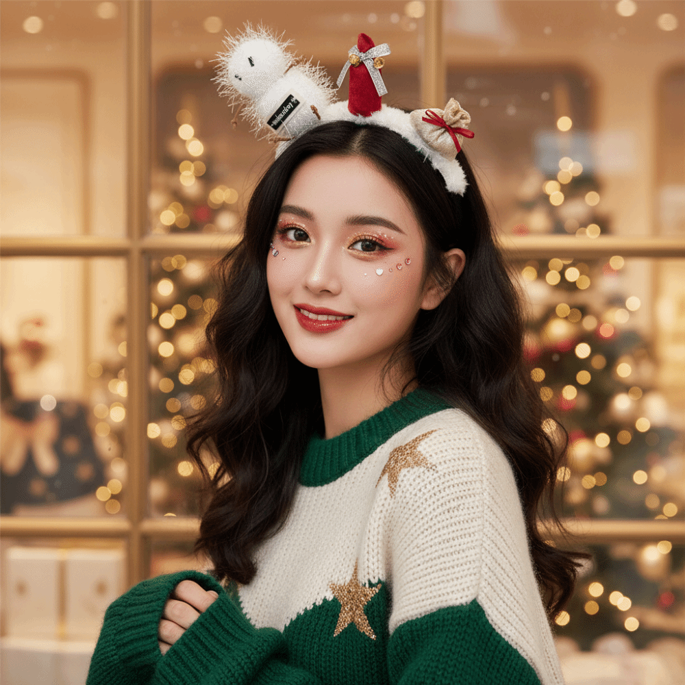 Diadema Navideña de Felpa con  - Reindeer Antlers Headband reseña y precio