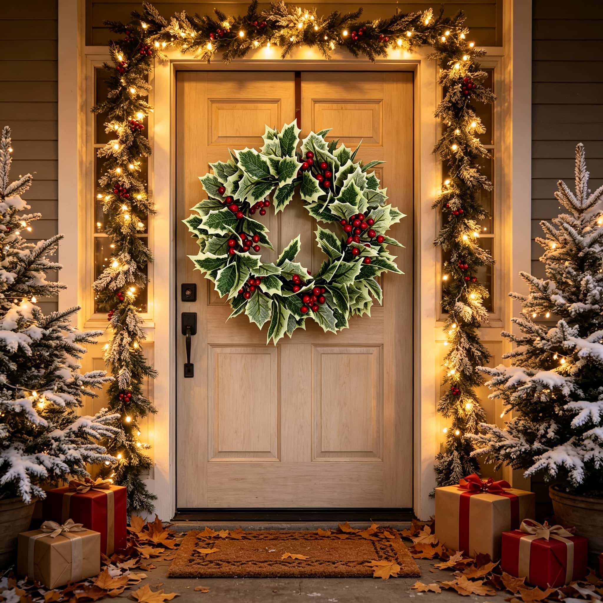 Guirnalda Navideña de Acebo Ar - Christmas Wreath Fake reseña y precio