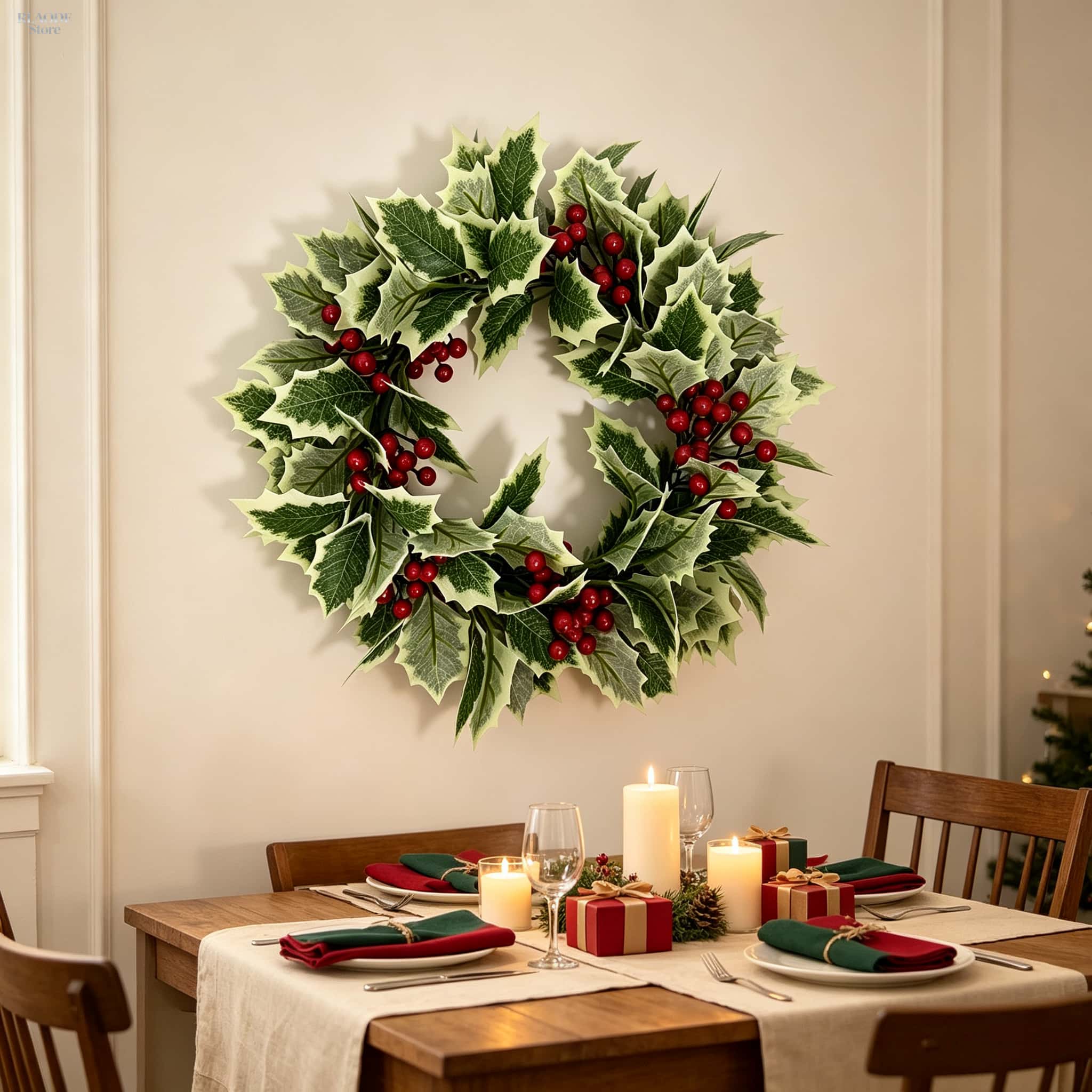 Guirnalda Navideña de Acebo Ar - Christmas Wreath Fake reseña y precio