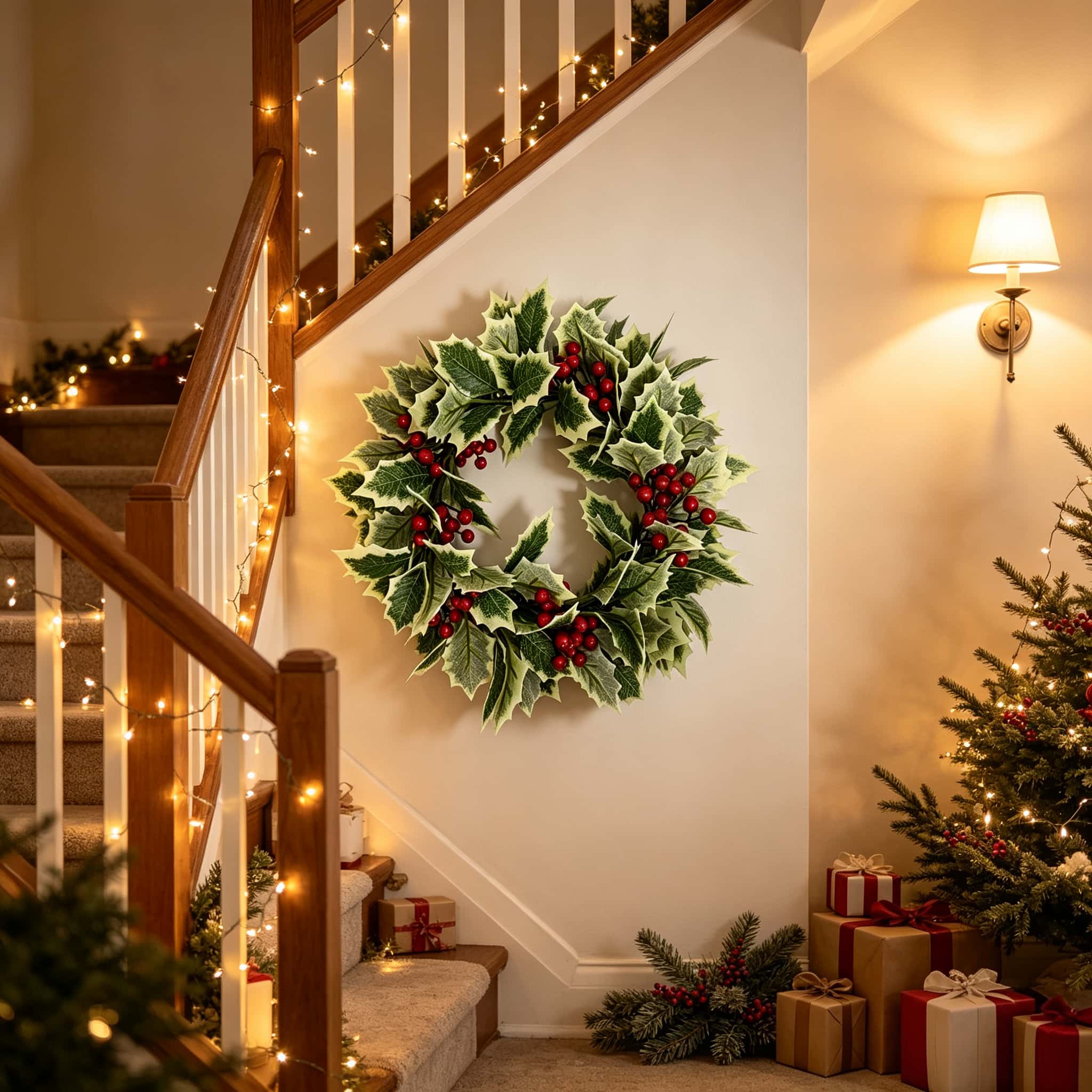 Guirnalda Navideña de Acebo Ar - Christmas Wreath Fake reseña y precio
