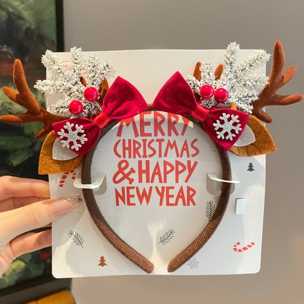 Diadema de terciopelo rojo con - Reindeer Antlers Headband reseña y precio