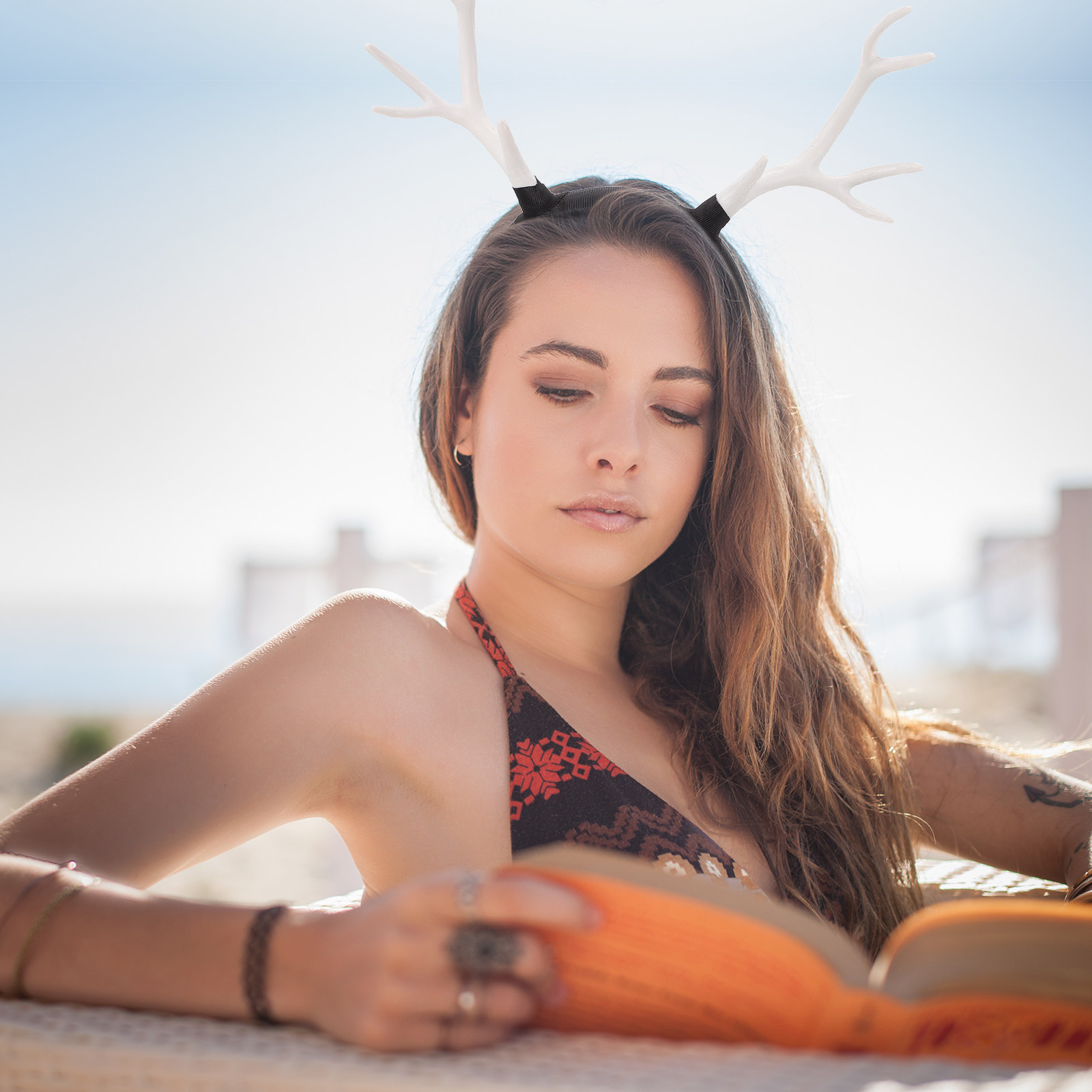 1 unidad de diadema con astas  - Reindeer Antlers Headband reseña y precio
