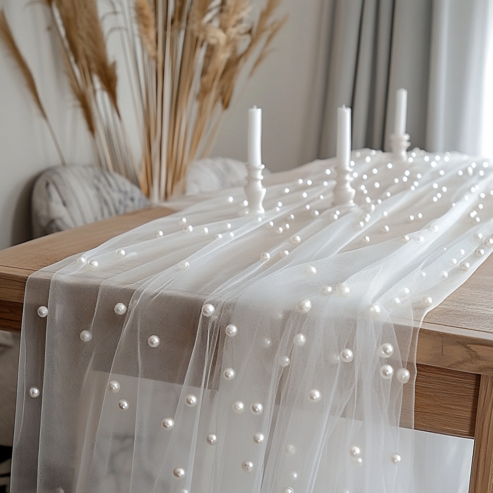 Caminero de Mesa de Gasa Perla - Christmas Table Runner reseña y precio