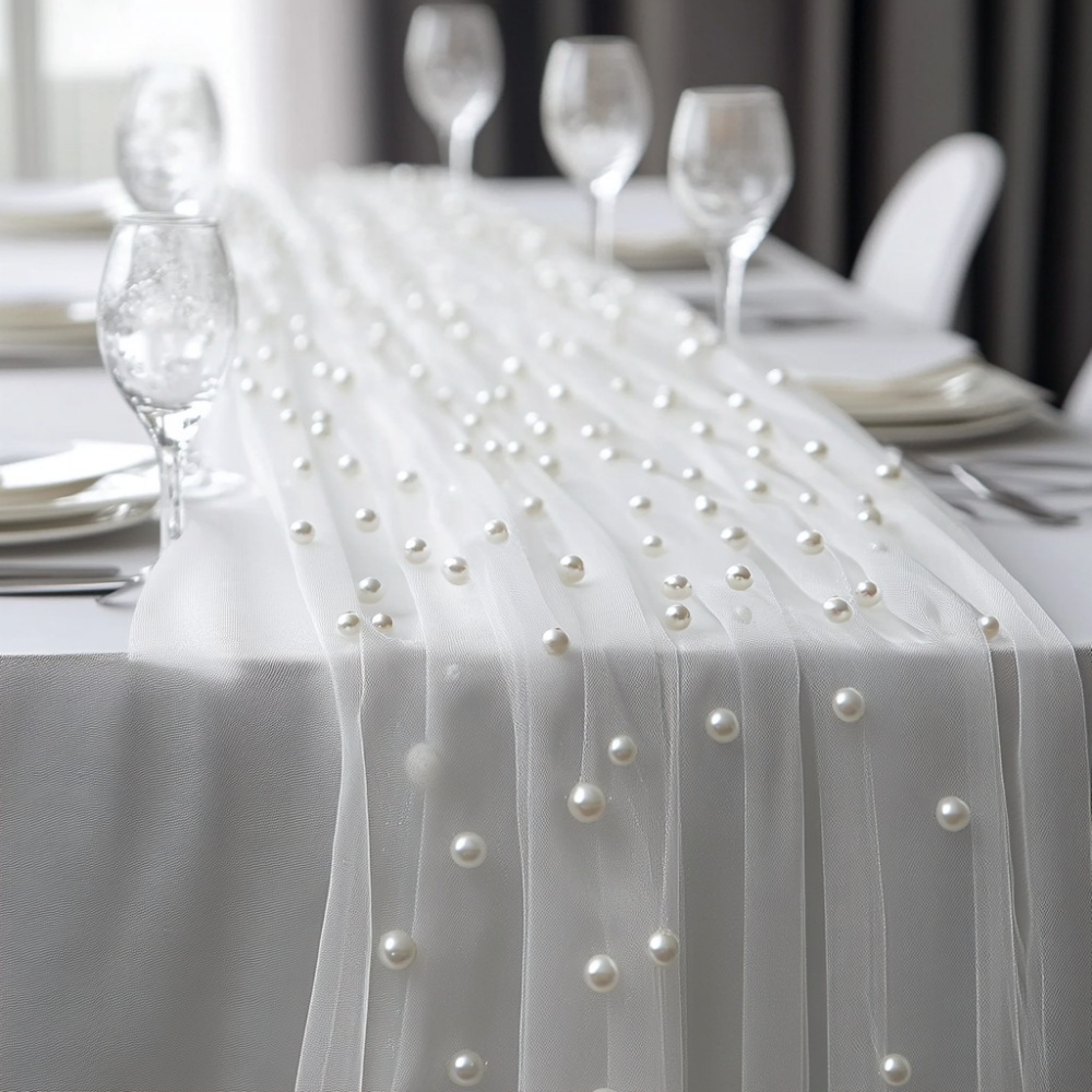Caminero de Mesa de Gasa Perla - Christmas Table Runner reseña y precio